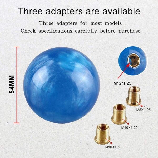 Car Manual Shifter Gear Shift Knob with Adapter M10 x 1.25 (Pink) - Image 4