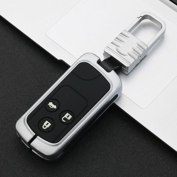 Car Luminous All-inclusive Zinc Alloy Key Protective Case Key Shell for Honda A Style Smart 3-button (Silver) - Image 2