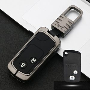 Car Luminous All-inclusive Zinc Alloy Key Protective Case Key Shell for Honda B Style Smart 2-button (Gun Metal)