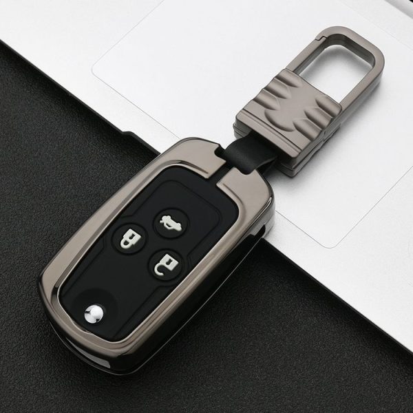 Car Luminous All-inclusive Zinc Alloy Key Protective Case Key Shell for Honda C Style Folding 3-button (Gun Metal) - Image 2