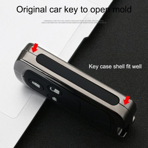 Car Luminous All-inclusive Zinc Alloy Key Protective Case Key Shell for Honda D Style Folding 2-button (Colour) - Image 9