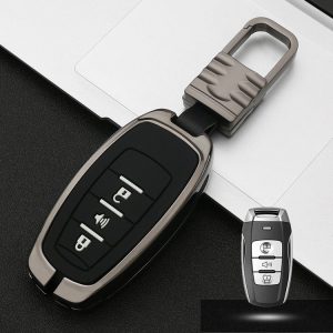 Car Luminous All-inclusive Zinc Alloy Key Protective Case Key Shell for Haval B Style Smart 3-button (Gun Metal)