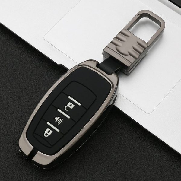 Car Luminous All-inclusive Zinc Alloy Key Protective Case Key Shell for Haval B Style Smart 3-button (Gun Metal) - Image 2