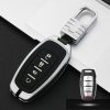 Car Luminous All-inclusive Zinc Alloy Key Protective Case Key Shell for Haval D Style Smart 4-button (Silver)