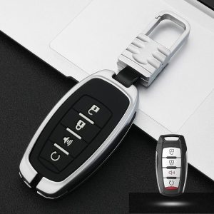 Car Luminous All-inclusive Zinc Alloy Key Protective Case Key Shell for Haval D Style Smart 4-button (Silver)