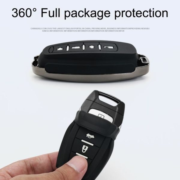 Car Luminous All-inclusive Zinc Alloy Key Protective Case Key Shell for Haval D Style Smart 4-button (Silver) - Image 3