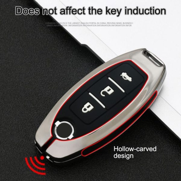 Car Luminous All-inclusive Zinc Alloy Key Protective Case Key Shell for Nissan A Style Smart 2-button (Gun Metal) - Image 7