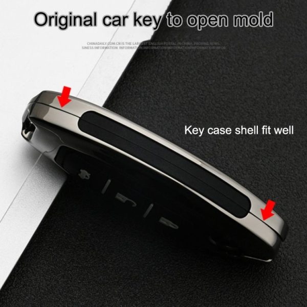 Car Luminous All-inclusive Zinc Alloy Key Protective Case Key Shell for Nissan A Style Smart 2-button (Gun Metal) - Image 9