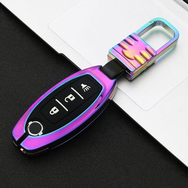Car Luminous All-inclusive Zinc Alloy Key Protective Case Key Shell for Nissan B Style Smart 3-button (Colour) - Image 2