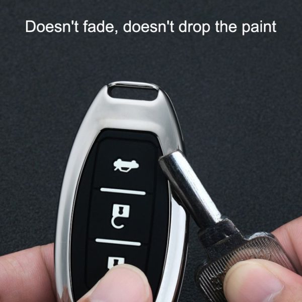 Car Luminous All-inclusive Zinc Alloy Key Protective Case Key Shell for Nissan K Style Smart 4-button (Gun Metal) - Image 5