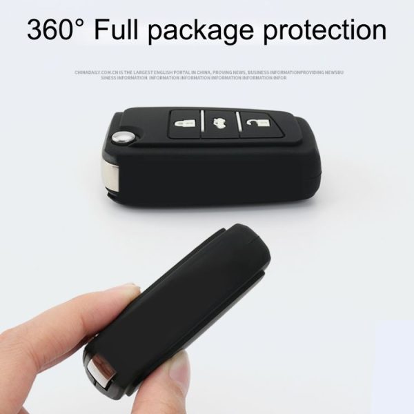 Car Luminous All-inclusive Zinc Alloy Key Protective Case Key Shell for Volkswagen A Style Smart 3-button (Silver) - Image 3