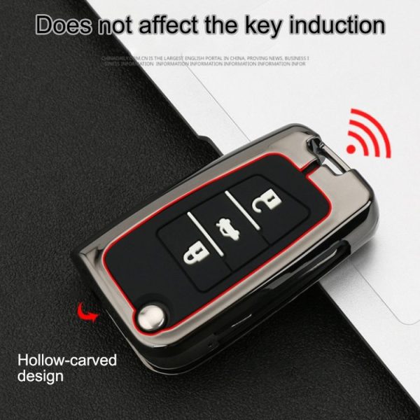 Car Luminous All-inclusive Zinc Alloy Key Protective Case Key Shell for Volkswagen A Style Smart 3-button (Silver) - Image 7