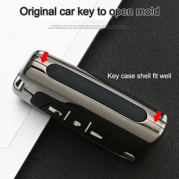 Car Luminous All-inclusive Zinc Alloy Key Protective Case Key Shell for Volkswagen A Style Smart 3-button (Silver) - Image 9