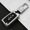 Car Luminous All-inclusive Zinc Alloy Key Protective Case Key Shell for Volkswagen B Style Folding 3-button (Silver) - Image 2