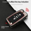 Car Luminous All-inclusive Zinc Alloy Key Protective Case Key Shell for Volkswagen B Style Folding 3-button (Silver) - Image 7