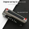 Car Luminous All-inclusive Zinc Alloy Key Protective Case Key Shell for Volkswagen B Style Folding 3-button (Silver) - Image 9