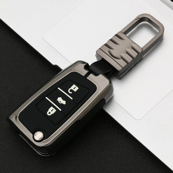 Car Luminous All-inclusive Zinc Alloy Key Protective Case Key Shell for Volkswagen B Style Smart 3-button (Gun Metal) - Image 2