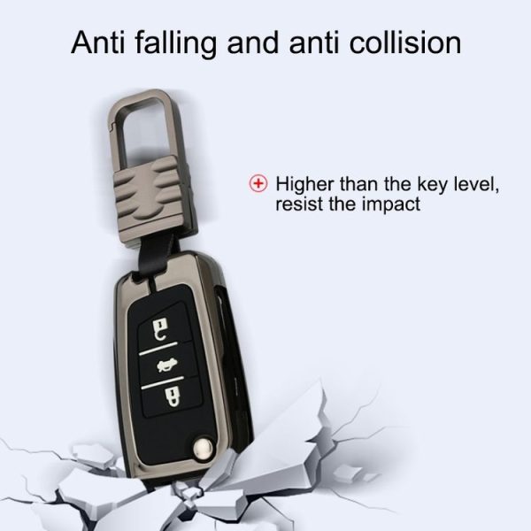 Car Luminous All-inclusive Zinc Alloy Key Protective Case Key Shell for Volkswagen B Style Smart 3-button (Gun Metal) - Image 6