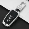 Car Luminous All-inclusive Zinc Alloy Key Protective Case Key Shell for Toyota A Style Smart 3-button (Silver) - Image 2