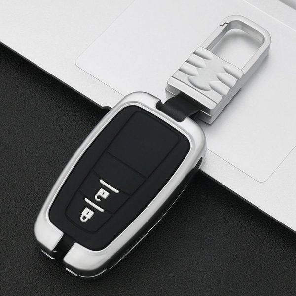 Car Luminous All-inclusive Zinc Alloy Key Protective Case Key Shell for Toyota C Style Smart 2-button (Silver) - Image 2