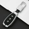 Car Luminous All-inclusive Zinc Alloy Key Protective Case Key Shell for Ford A Style Smart 3-button (Silver) - Image 2