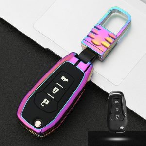 Car Luminous All-inclusive Zinc Alloy Key Protective Case Key Shell for Ford D Style Folding 3-button (Colour)