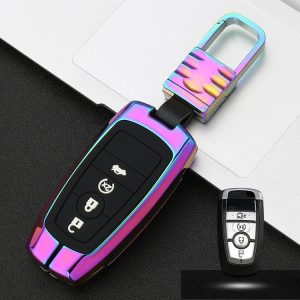 Car Luminous All-inclusive Zinc Alloy Key Protective Case Key Shell for Ford H Style Smart 4-button (Colour)