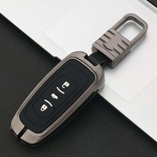 Car Luminous All-inclusive Zinc Alloy Key Protective Case Key Shell for Geely A Style Smart 3-button (Gun Metal) - Image 2