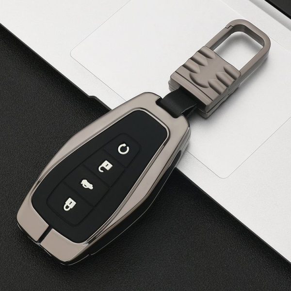 Car Luminous All-inclusive Zinc Alloy Key Protective Case Key Shell for Geely B Style Smart 4-button (Gun Metal) - Image 2
