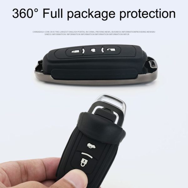 Car Luminous All-inclusive Zinc Alloy Key Protective Case Key Shell for Geely B Style Smart 4-button (Gun Metal) - Image 3