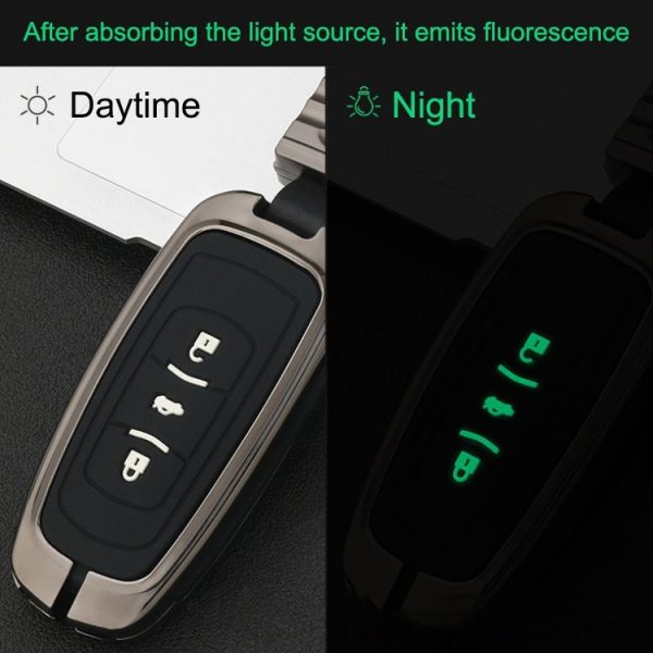 Car Luminous All-inclusive Zinc Alloy Key Protective Case Key Shell for Geely B Style Smart 4-button (Gun Metal) - Image 4