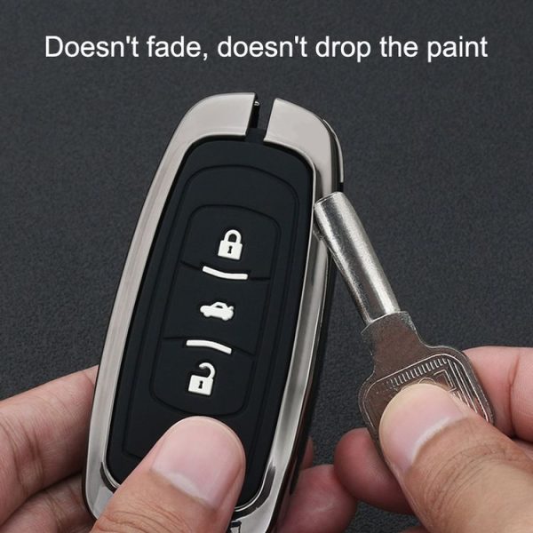 Car Luminous All-inclusive Zinc Alloy Key Protective Case Key Shell for Geely B Style Smart 4-button (Gun Metal) - Image 5