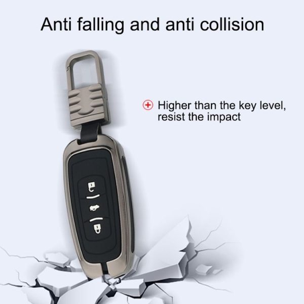 Car Luminous All-inclusive Zinc Alloy Key Protective Case Key Shell for Geely B Style Smart 4-button (Gun Metal) - Image 6