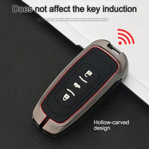 Car Luminous All-inclusive Zinc Alloy Key Protective Case Key Shell for Geely B Style Smart 4-button (Gun Metal) - Image 7