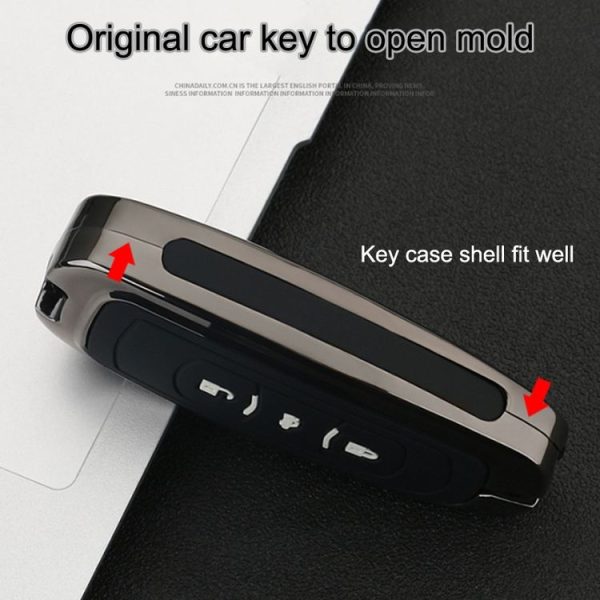 Car Luminous All-inclusive Zinc Alloy Key Protective Case Key Shell for Geely B Style Smart 4-button (Gun Metal) - Image 9