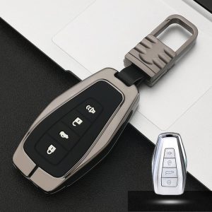 Car Luminous All-inclusive Zinc Alloy Key Protective Case Key Shell for Geely C Style Smart 4-button (Gun Metal)