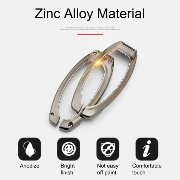 Car Luminous All-inclusive Zinc Alloy Key Protective Case Key Shell for Nissan E Style Folding 2-button (Gun Metal) - Image 8