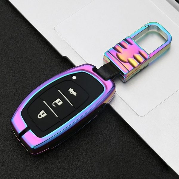Car Luminous All-inclusive Zinc Alloy Key Protective Case Key Shell for Hyundai A Style Smart 3-button (Colour) - Image 2
