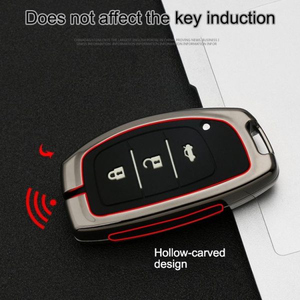 Car Luminous All-inclusive Zinc Alloy Key Protective Case Key Shell for Hyundai C Style Folding 3-button (Silver) - Image 7