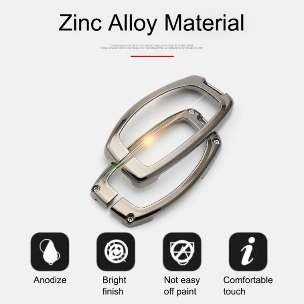 Car Luminous All-inclusive Zinc Alloy Key Protective Case Key Shell for Hyundai C Style Folding 3-button (Silver) - Image 8