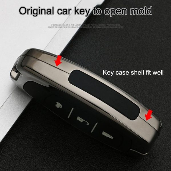 Car Luminous All-inclusive Zinc Alloy Key Protective Case Key Shell for Hyundai C Style Folding 3-button (Silver) - Image 9