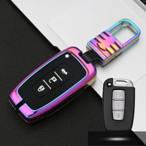 Car Luminous All-inclusive Zinc Alloy Key Protective Case Key Shell for Hyundai E Style Smart 3-button (Colour)
