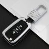Car Luminous All-inclusive Zinc Alloy Key Protective Case Key Shell for Hyundai F Style Folding 3-button (Silver) - Image 2