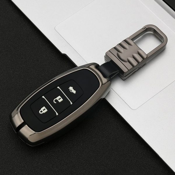 Car Luminous All-inclusive Zinc Alloy Key Protective Case Key Shell for Hyundai I Style Smart 3-button (Gun Metal) - Image 2