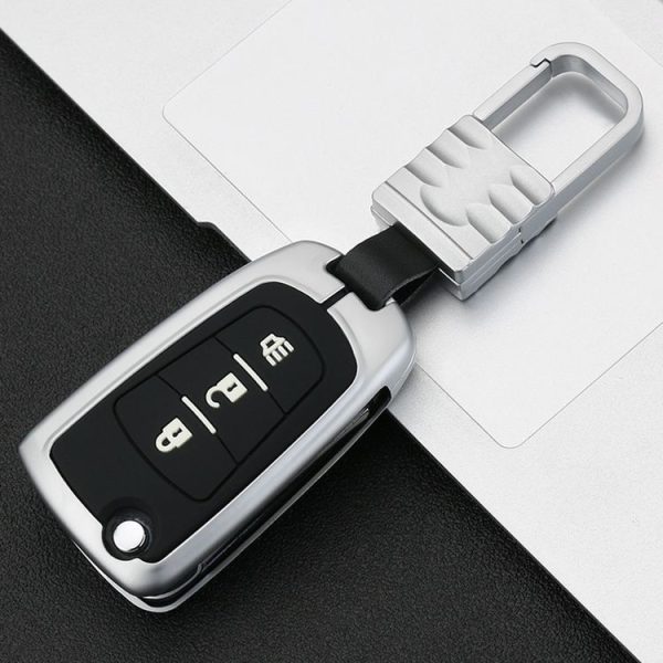 Car Luminous All-inclusive Zinc Alloy Key Protective Case Key Shell for Great Wall Folding 3-button (Silver) - Image 2