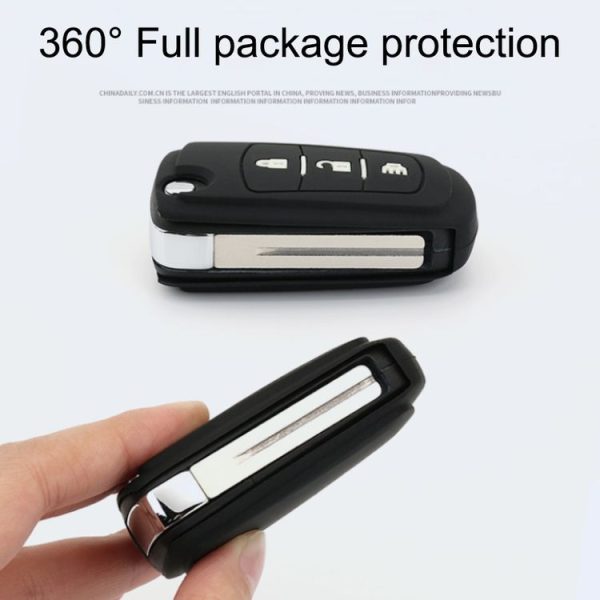 Car Luminous All-inclusive Zinc Alloy Key Protective Case Key Shell for Great Wall Folding 3-button (Silver) - Image 3
