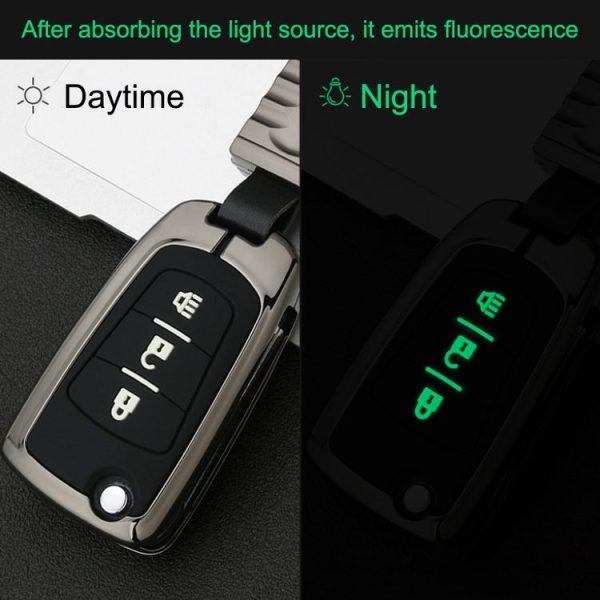 Car Luminous All-inclusive Zinc Alloy Key Protective Case Key Shell for Great Wall Folding 3-button (Silver) - Image 4