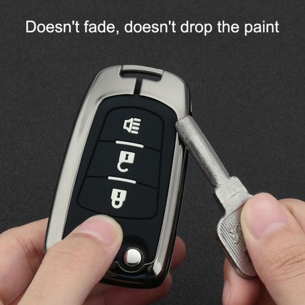 Car Luminous All-inclusive Zinc Alloy Key Protective Case Key Shell for Great Wall Folding 3-button (Silver) - Image 5
