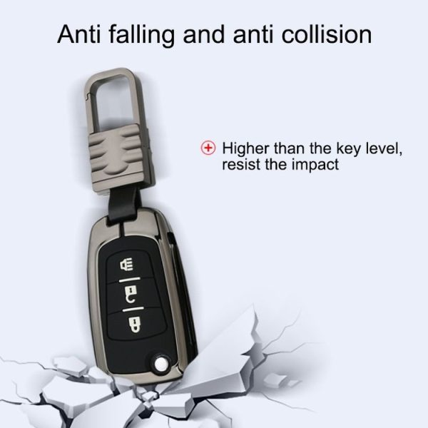 Car Luminous All-inclusive Zinc Alloy Key Protective Case Key Shell for Great Wall Folding 3-button (Silver) - Image 6