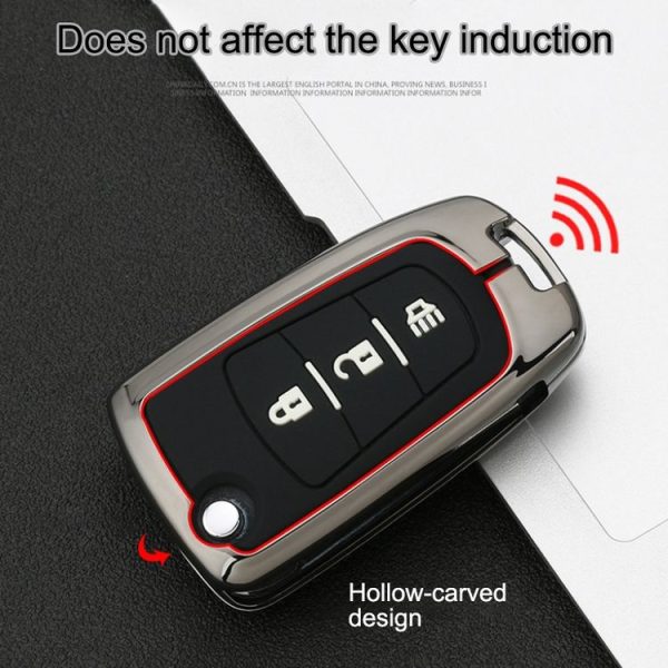 Car Luminous All-inclusive Zinc Alloy Key Protective Case Key Shell for Great Wall Folding 3-button (Silver) - Image 7
